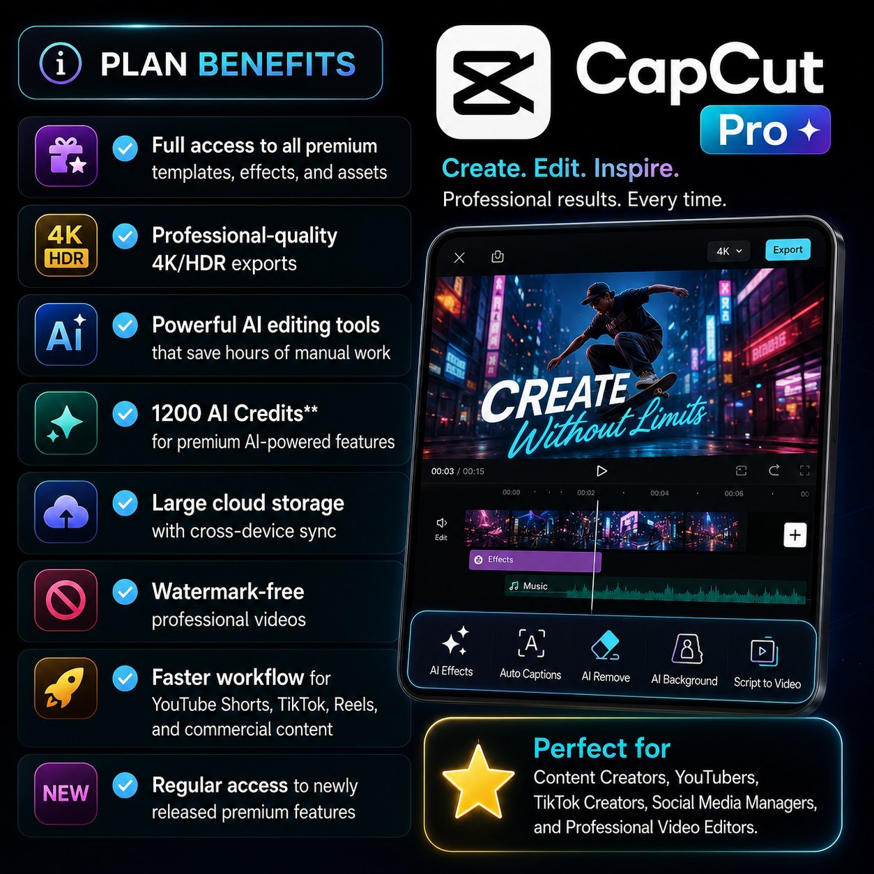 Capcut Pro ၁လ